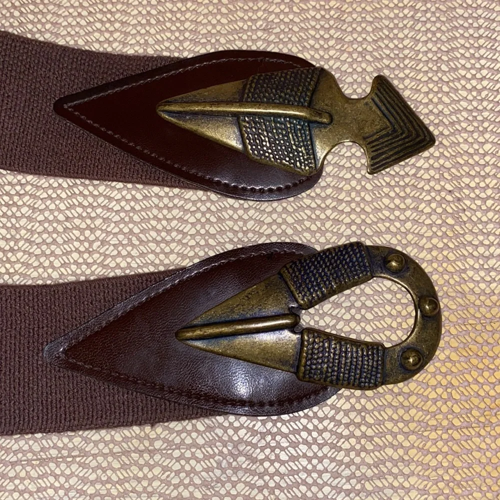 Vintage Omega Brown Utility belt with brass arrow head closure - Picture 5 of 8